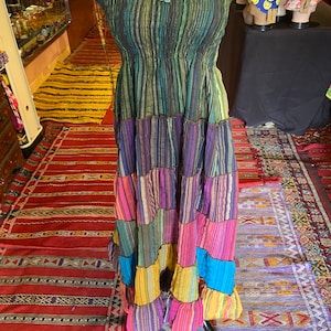 Boho Patchwork Sundress, Women’s Summer Patchwork Dress, Hippie One of a Kind Dress