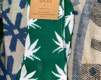 Unisex Marijuana Leaf Socks, Comfortable Cotton Blend