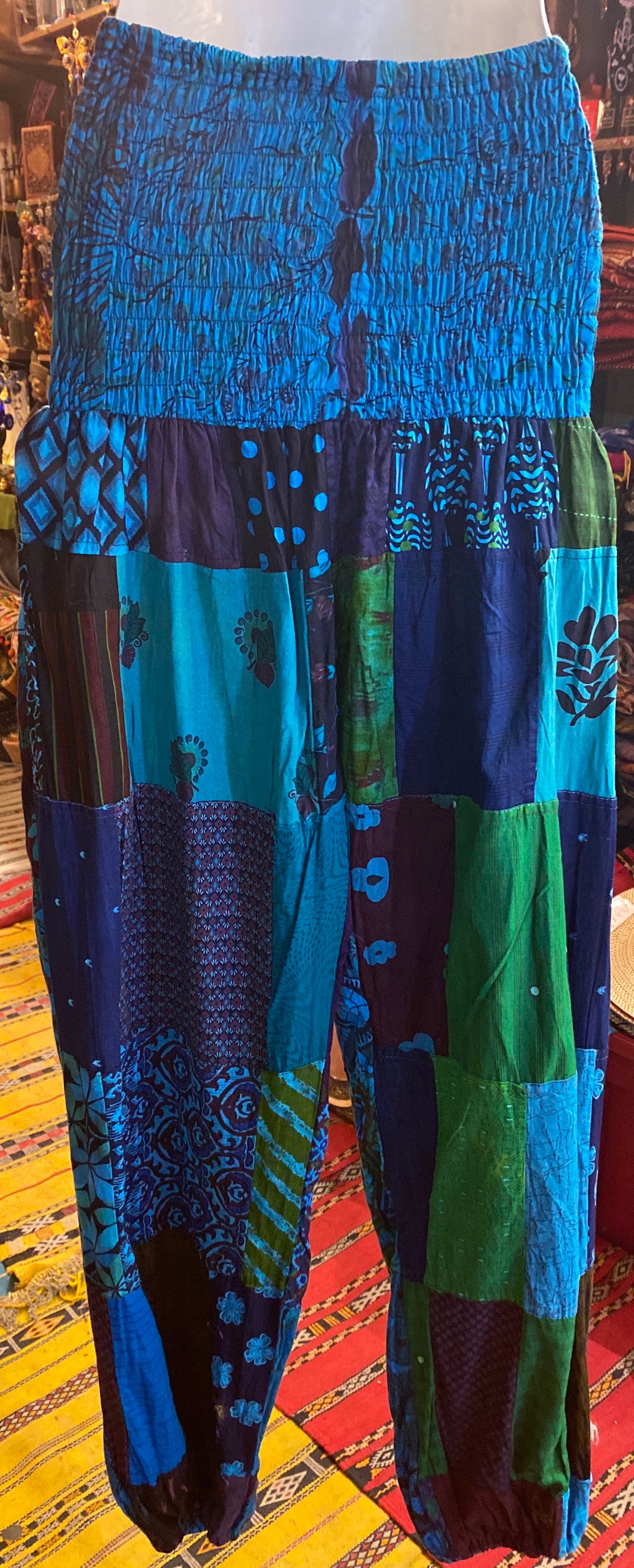 Patchwork Harem Pants with Pockets Boho Hippie Harem Pants Etsy