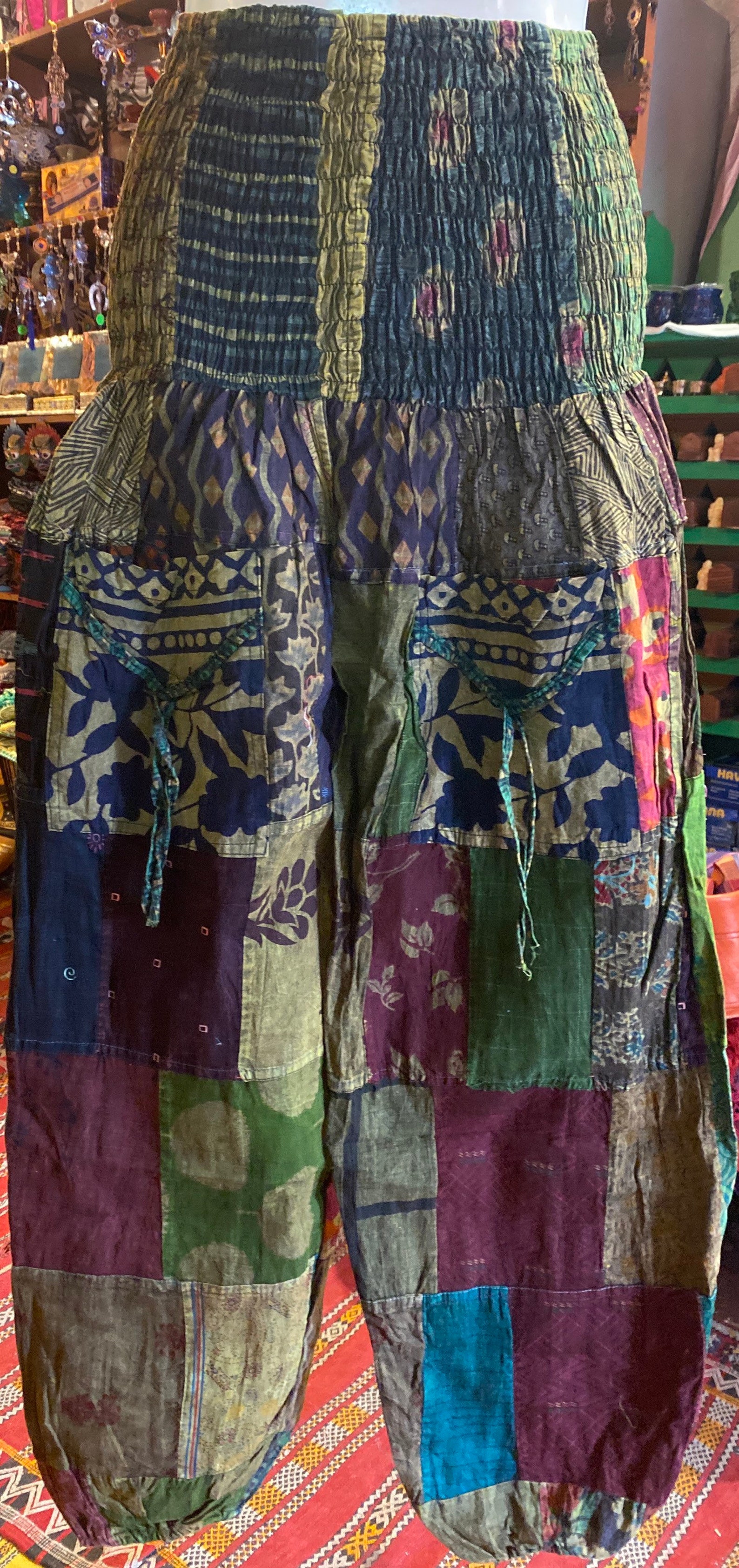 Patchwork Harem Pants Hippie Boho Cotton Harem Pants with Etsy