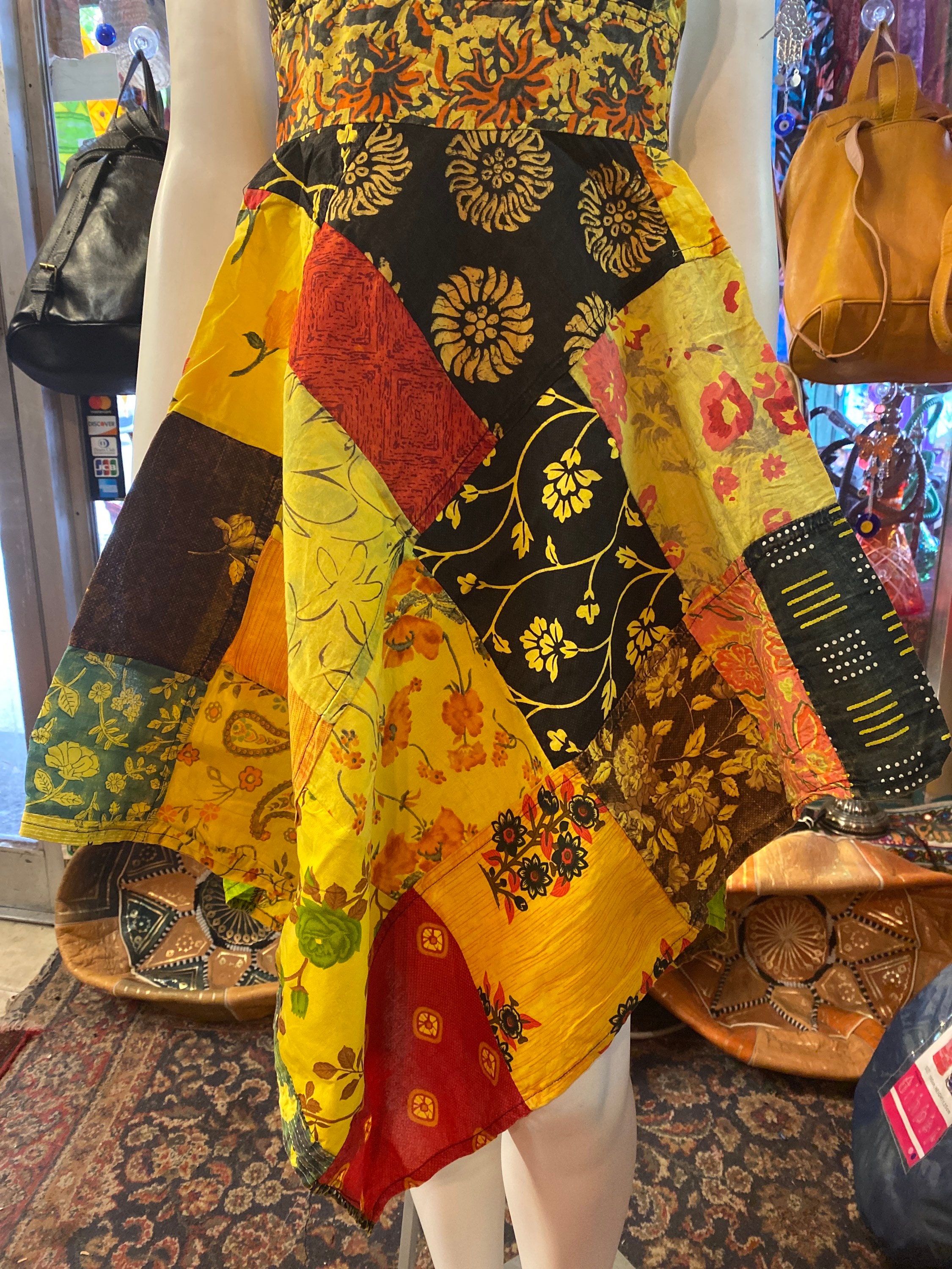 Boho Patchwork Sundress Cotton Hippie/Festival Summer Dress | Etsy