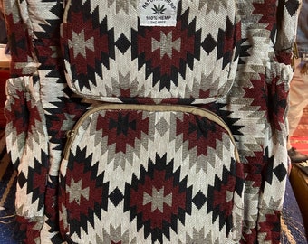 Himalayan Hemp Backpack: Boho Vegan Travel Bag - Etsy display picture 1