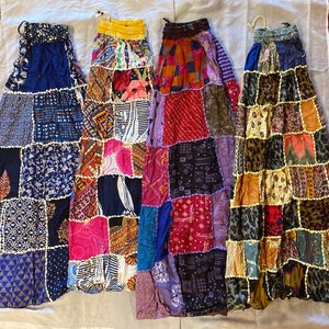 Handmade Patchwork Cotton Skirt: Boho Hippie Festival Style