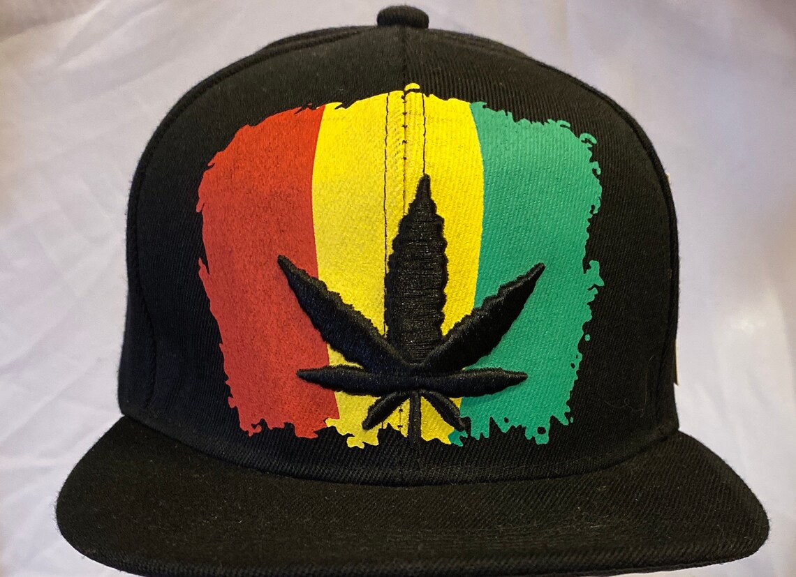 Marijuana Leaf Rasta Hat Cannabis Snap Back Hat Weed Leaf Etsy