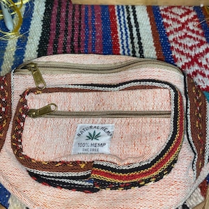 Hemp Fanny Pack, Himalayan Hemp Fanny Pack, Boho Hippie Money Belt, Hemp Waist Pack, Vegan Fanny Pack made in Nepal