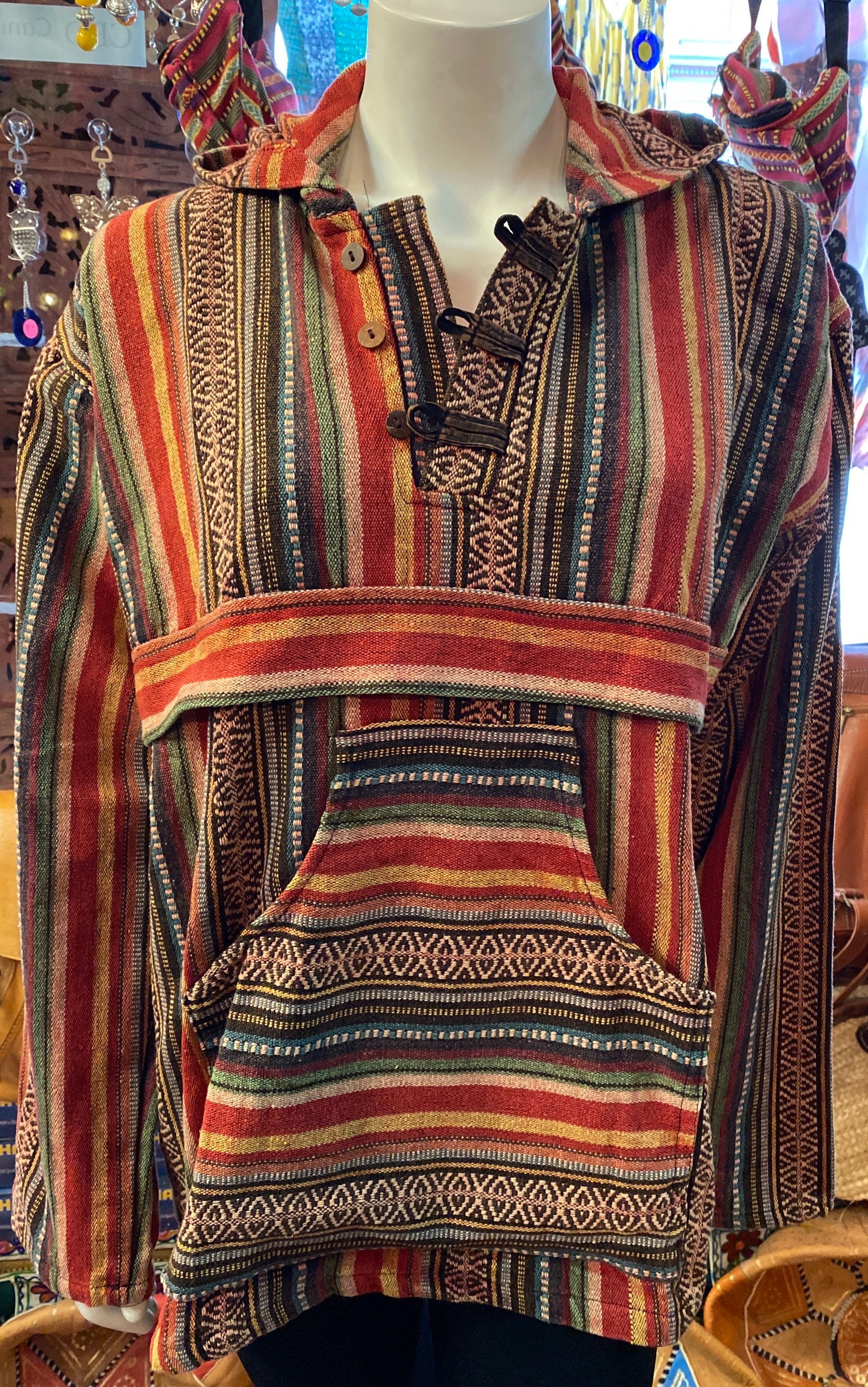 Soft Baja Hippie Hoodie Mexican Baja Drug Rug Hoodie Unisex Etsy