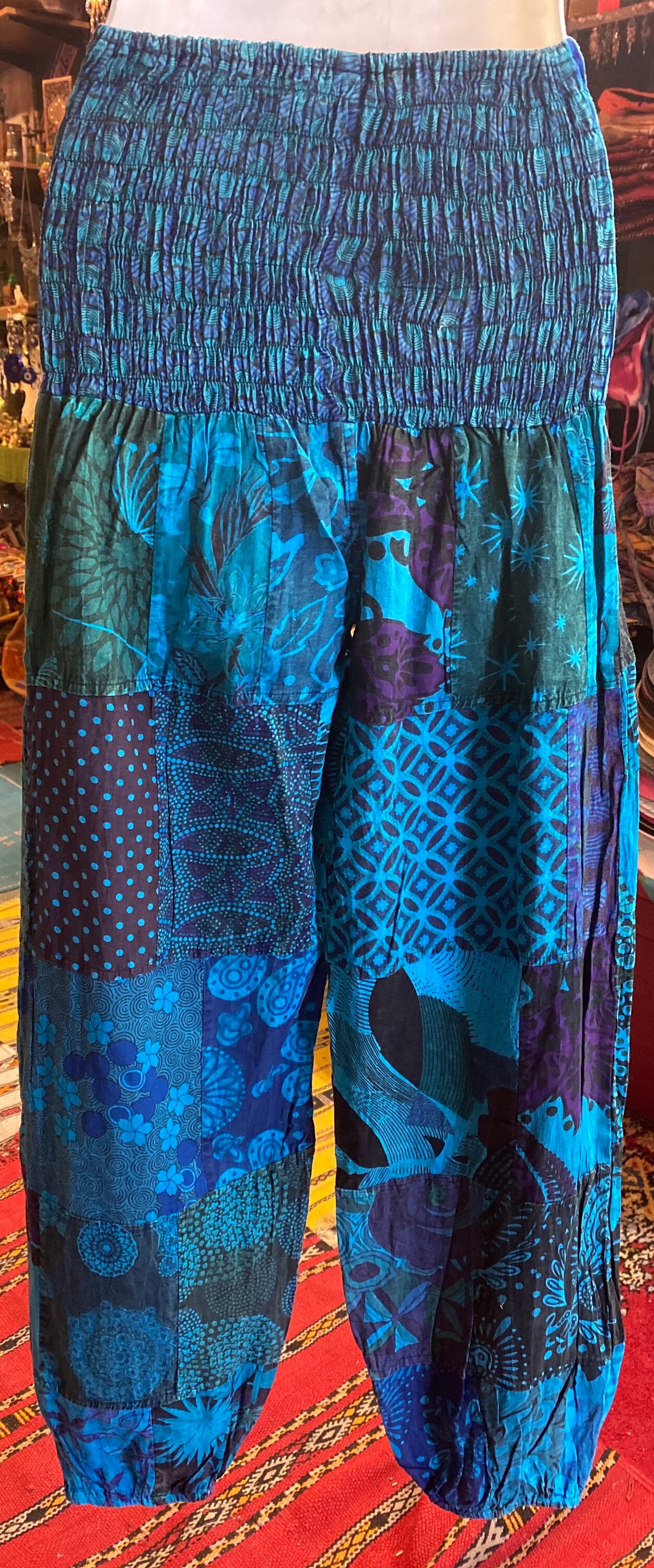 Patchwork Harem Pants with Pockets Boho Hippie Harem Pants Etsy