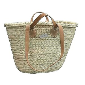 Short Handle French Market Basket (M) - Undyed Leather - French
