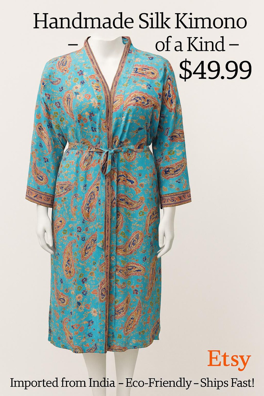 Upcycled Old Robe Handmade Silk Kimono Robe: Upcycled Vintage Sari, Boho Festival Duster ...