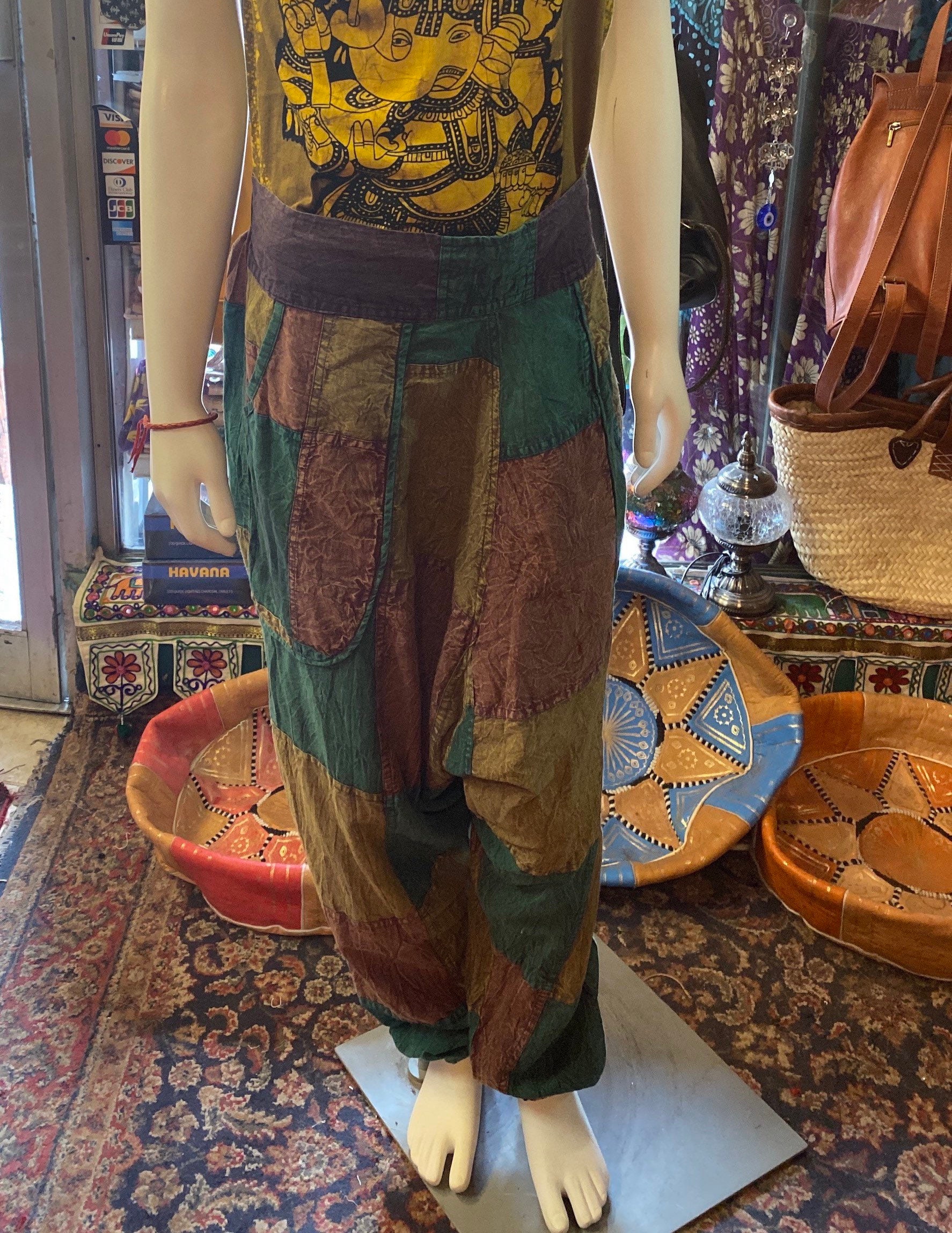 Drop Crotch Harem Pants Patchwork Harem Pants Boho Hippie Etsy