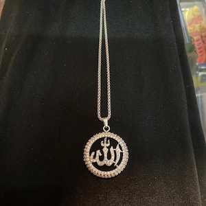 God allah peace black necklace men’s women’s stainless steel pendant 22 inches life warranty non rust