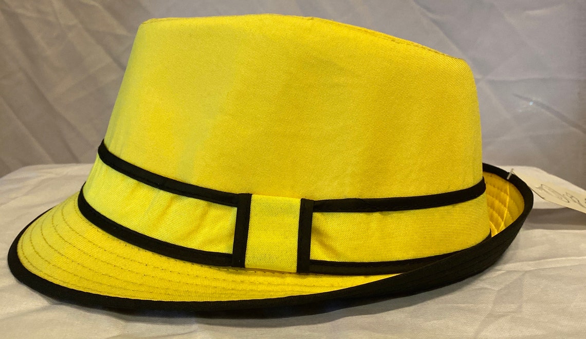 Fedora Hat Classic Neon Yellow Fedora Etsy
