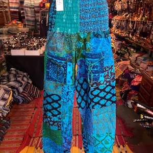 Patchwork Cotton Harem Pants: Boho Hippie Festival Style