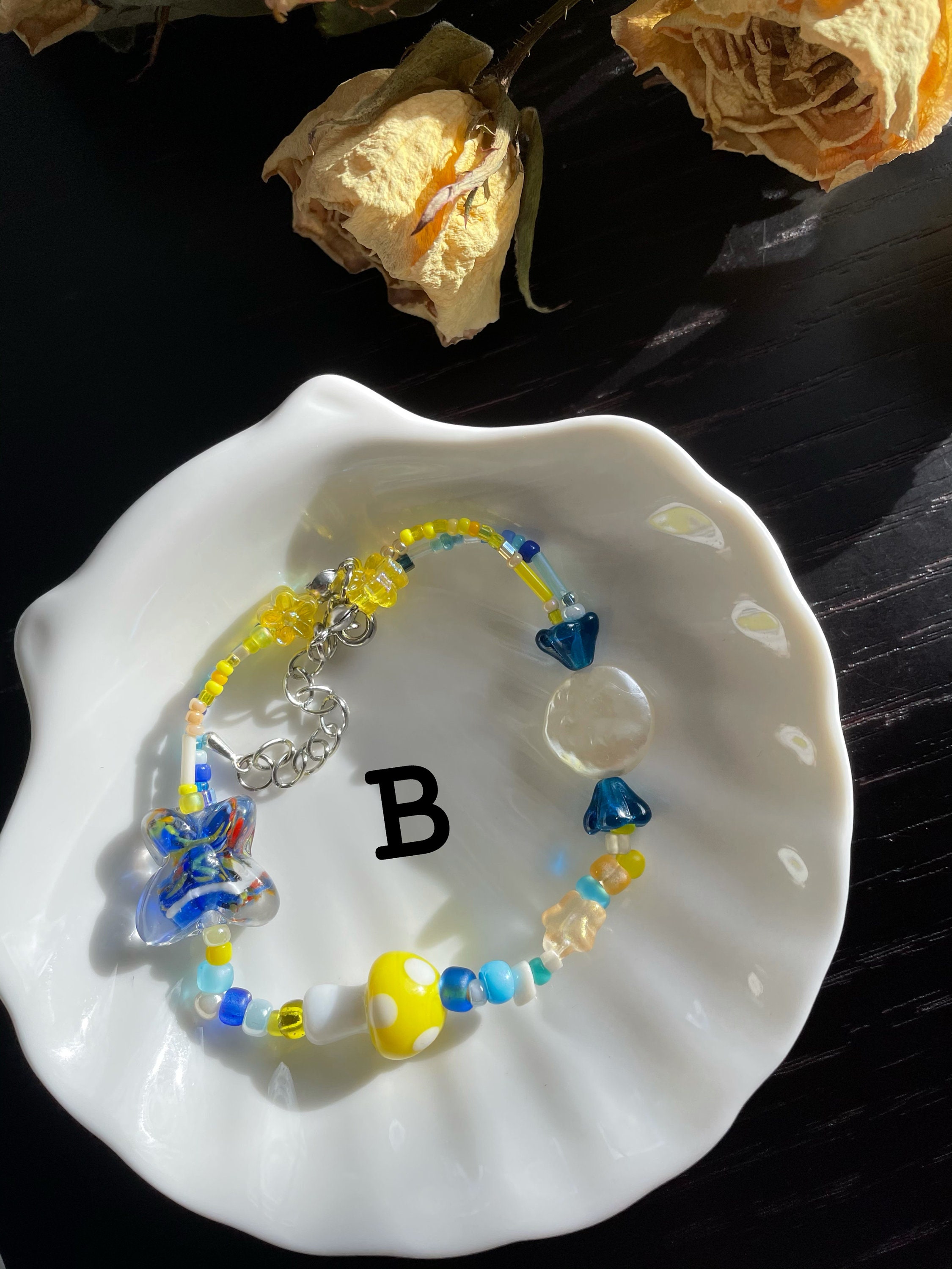 Candy Coloured Beads Bracelet Handmade Etsy UK