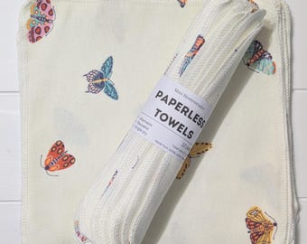 Motten Baumwollflanell Handgemachte Unpapiertücher l Wiederverwendbare Papiertücher l Papierlose Handtücher l 12er Set