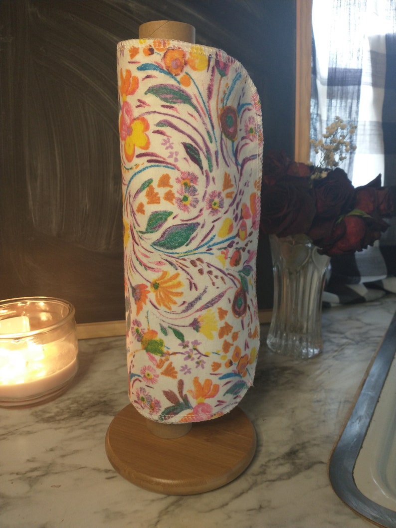 Folkart Florals Handmade Unpaper Towels L Reusable Paper Etsy