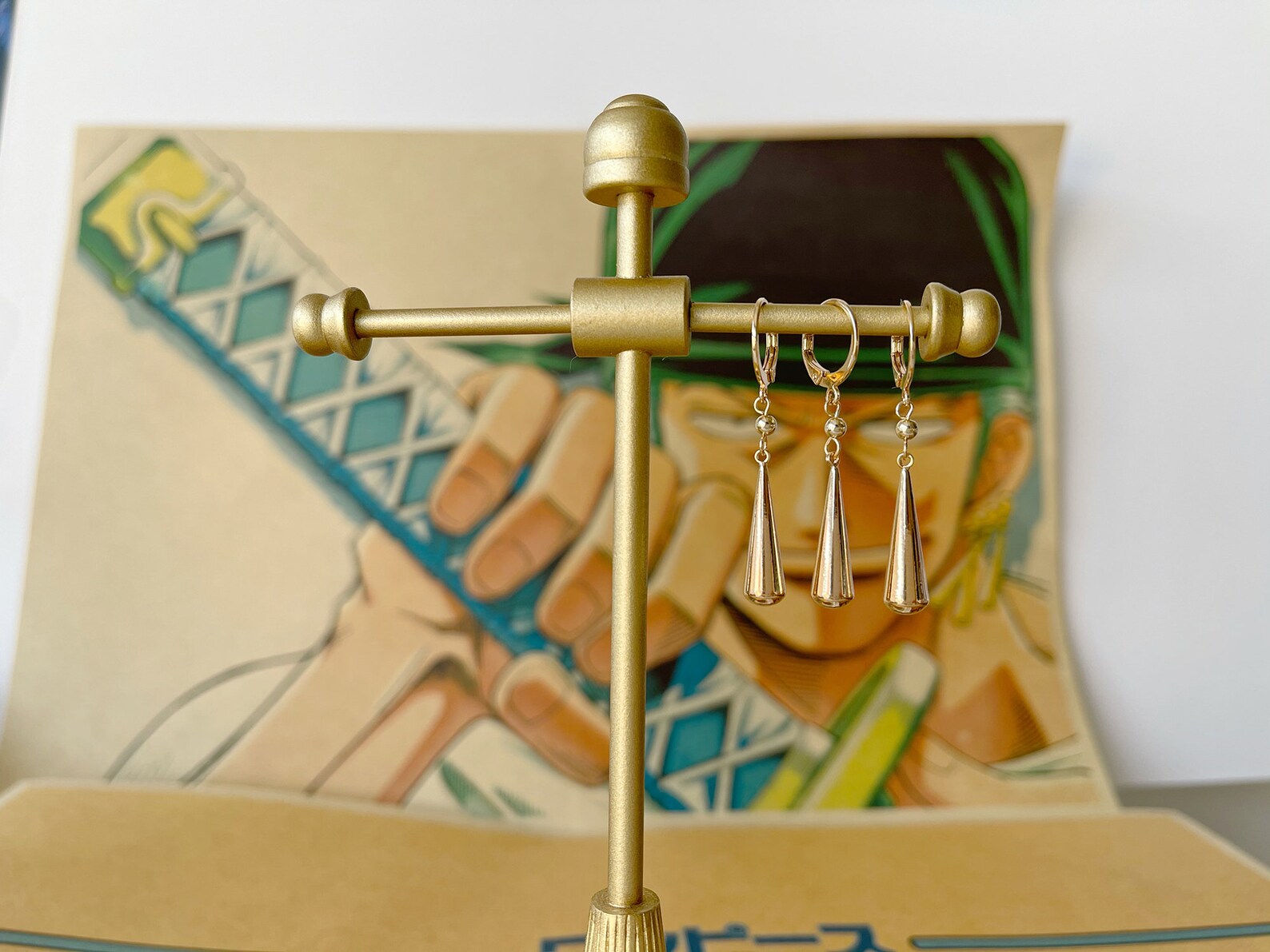 Zoro Ohrringe Zoro 14K Gold Ohrringe Cosplay Ohrringe Anime Etsy.de