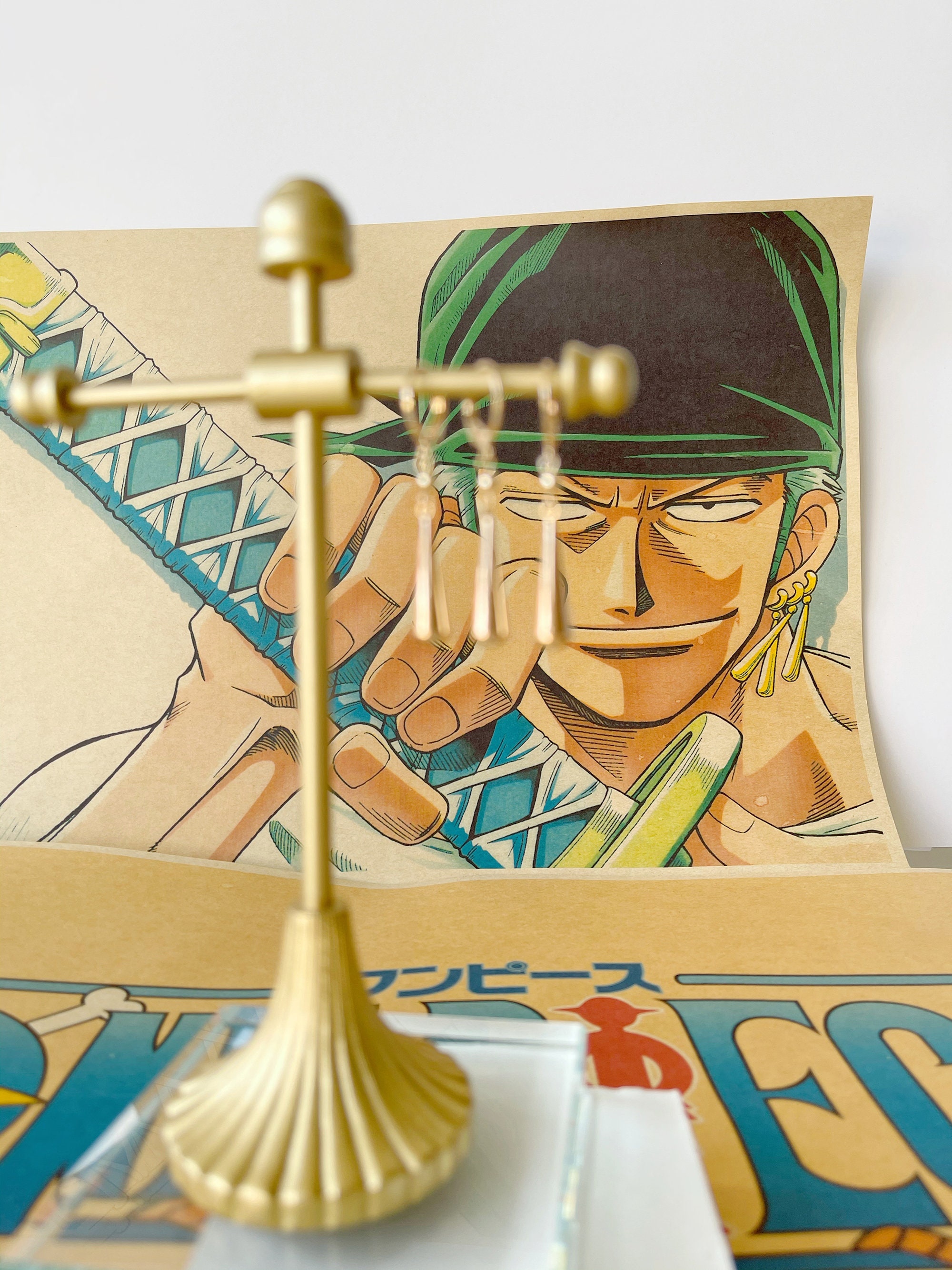 Zoro Ohrringe Zoro 14K Gold Ohrringe Cosplay Ohrringe Anime Etsy.de