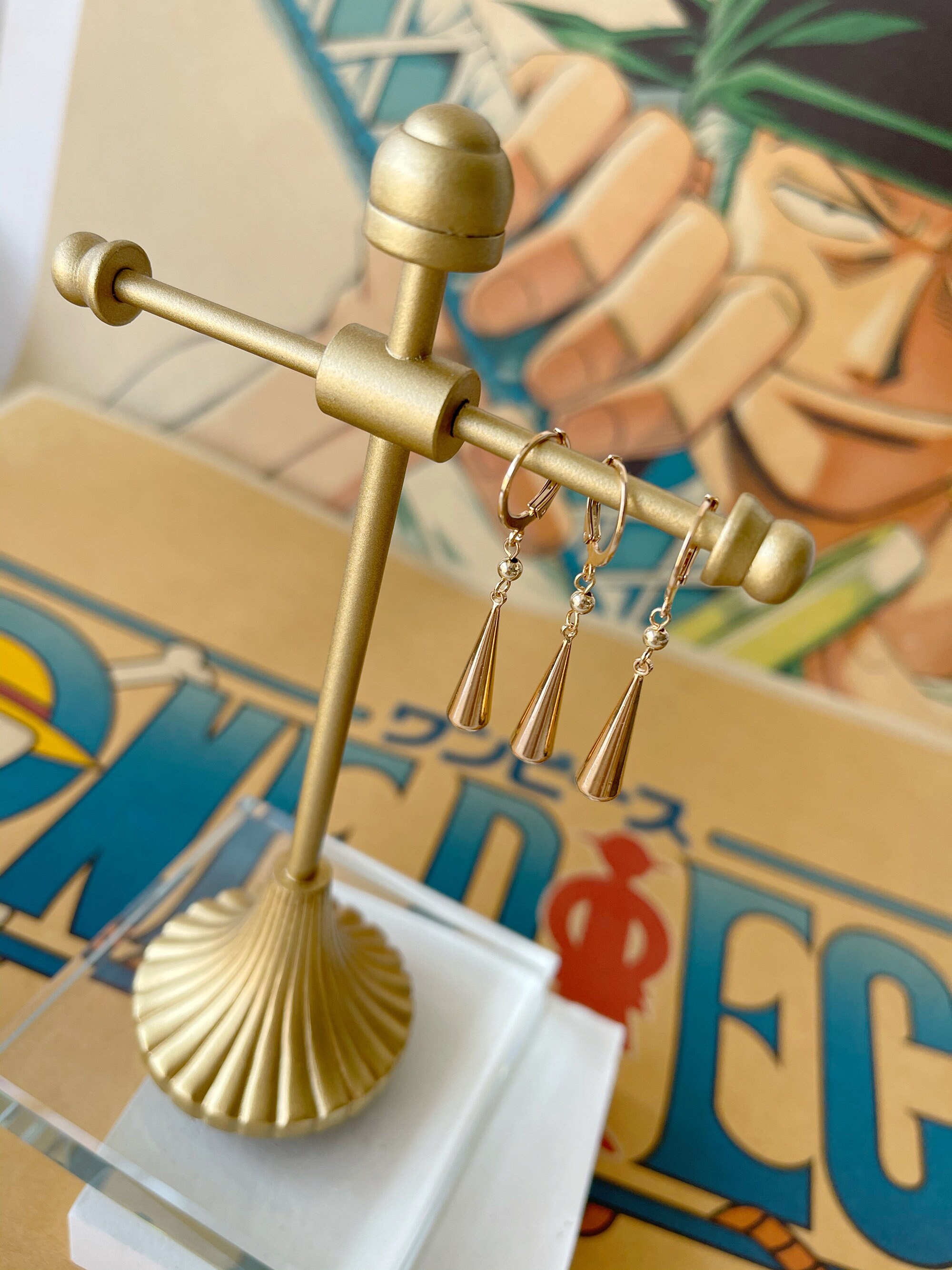 Zoro Ohrringe Zoro 14K Gold Ohrringe Cosplay Ohrringe Anime Etsy.de