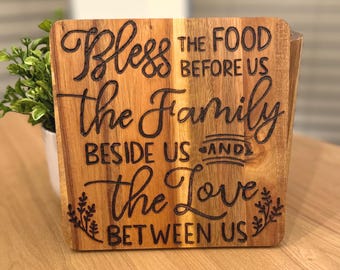 Custom Quote Acacia Wood Cutting Board | Hand-Burned Rustic Charcuterie Board for Family Gatherings