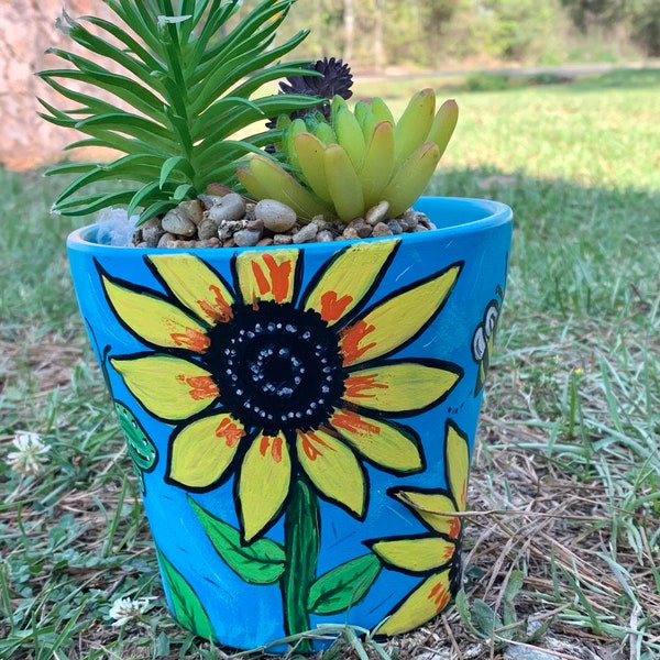 Painted Flower Pots Etsy