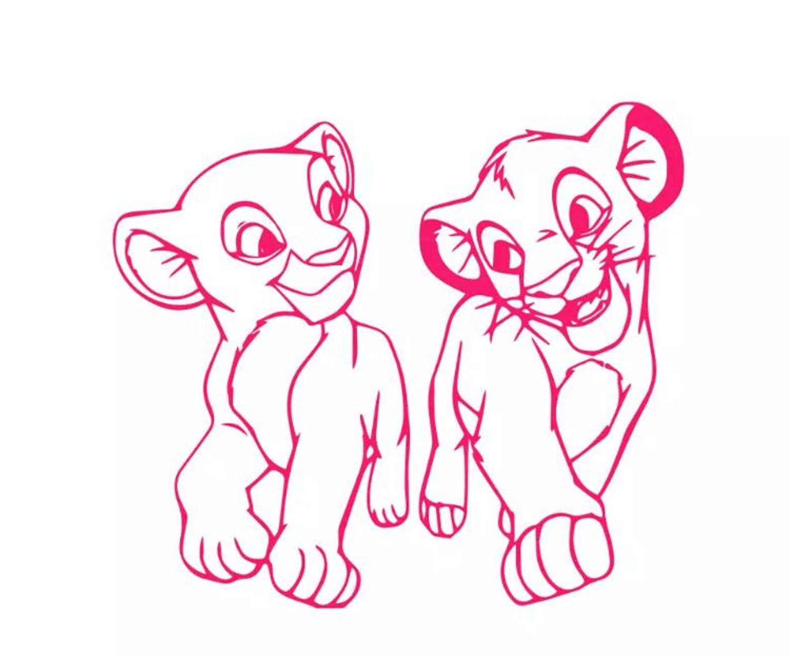 The Lion King Wall Sticker Simba and Nala Wall Stickers for Etsy UK