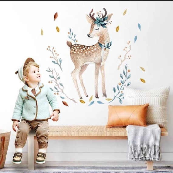 Vinilos decorativos de ciervos habitación infantil animales del bosque  cervatillo Bambi pegatinas decorativas de pared para habitación de bebé  pegatinas de pared para niños niñas y niños -  España