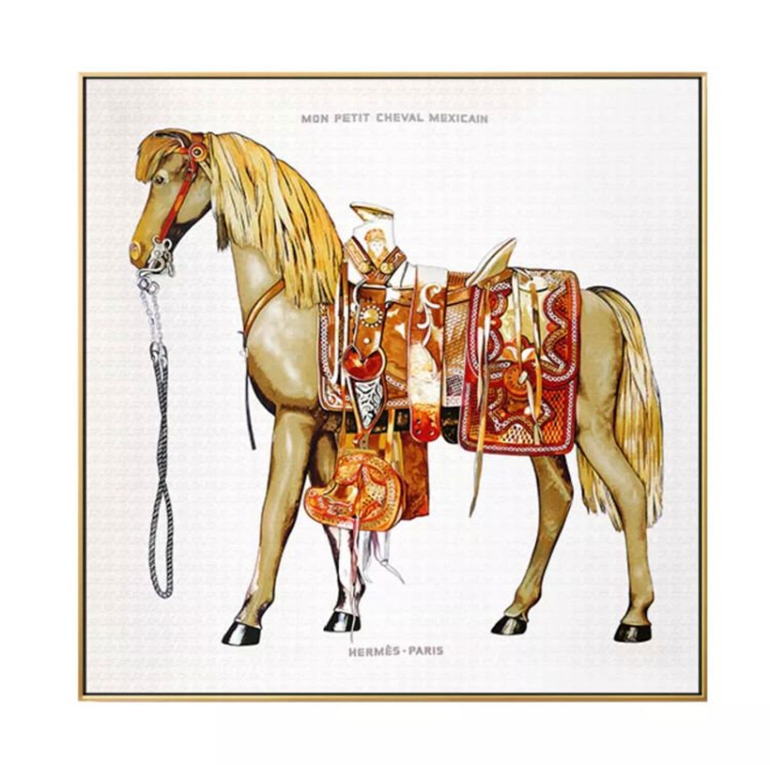 Horse Canvas Hermes Print Saudi Poster Abstract Art Animal Print Modern