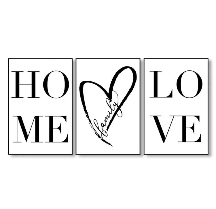 Love Family Home Leinwand Druck Spruch schwarz und weiß Etsy.de