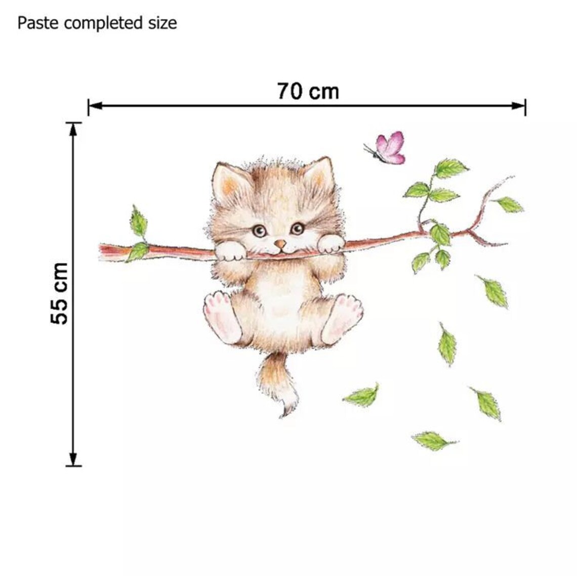 Cat Wall Sticker Kitten Wall Decal Children's Room Cute Etsy