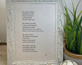 Church | Nature Poem | Poetry Print