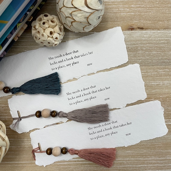 Door That Locks Poetry Bookmark Tassel Bookmark Bookclub Gift