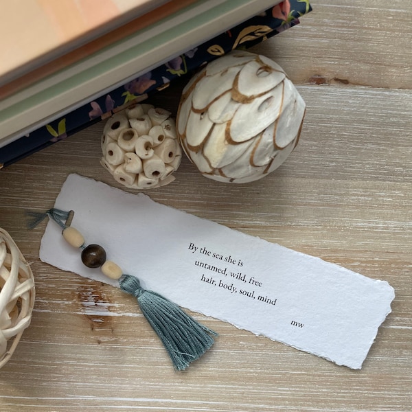 By the Sea | Poetry Bookmark  | Tassel Bookmark | Bookclub Gift