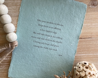 Offering | Ocean Poem | Poetry Print | Poem about the ocean | Poem about the Sea