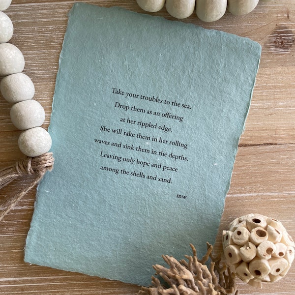 Offering | Ocean Poem | Poetry Print | Poem about the ocean | Poem about the Sea