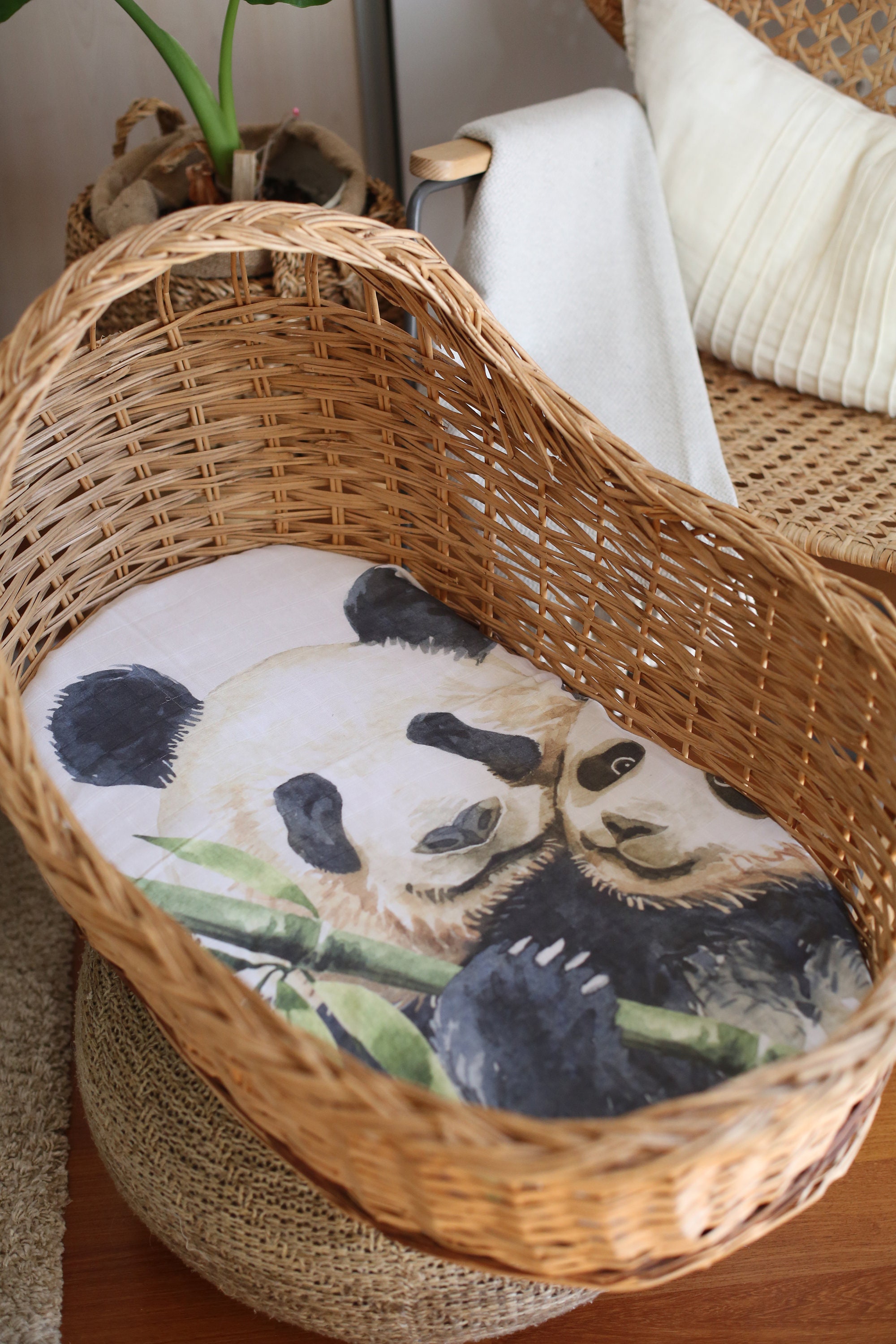 Panda Cotton Muslin Muslin Blanket Swaddle Blanket Baby Etsy