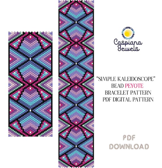 Odd Count Peyote Stitch Bracelet Pattern, Instant PDF Download
