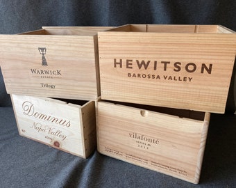 Bargain Wooden Wine box - 6 bottle size - perfect for planters, hampers, gifts, storage, upcycle, project etc