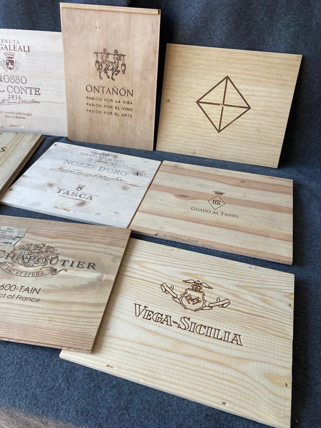 Wine Box Lid Panel X4 Vintage Design, Upcycle, Project, Gift, Bar Etsy UK