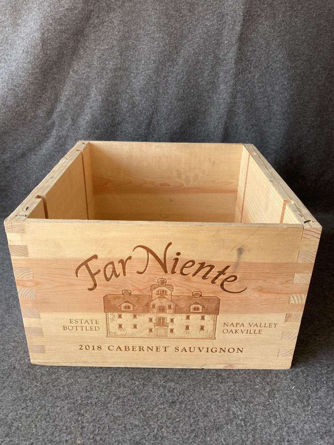 Large Wooden Wine Box 6 Bottle Size Perfect for Planters, Hampers
