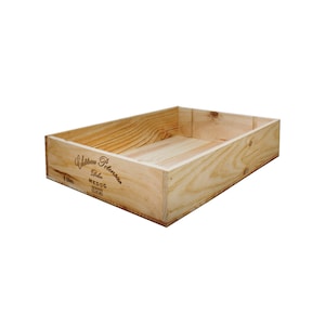 Genuine 6 bottle shallow wooden wine box