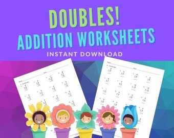 15 Doubles Addition Math Practice Feuilles de travail