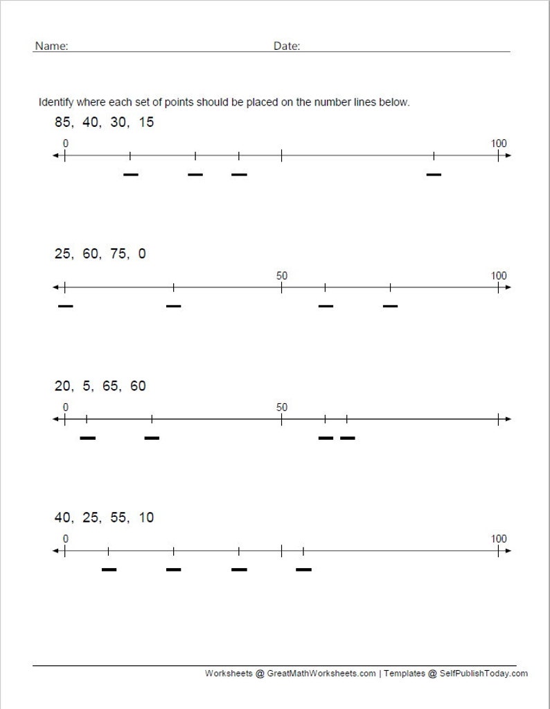 Number Line Test 30 Printable Number Line Math Practice Worksheets - Etsy