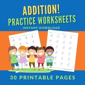 30 Addition Math Practice Worksheets With Numbers 3 - 12