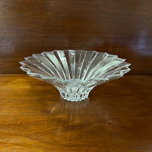 Villeroy & Boch Large Crystal Bowl, Opulent Clear V Cut, Lucca Pattern, Made in Austria