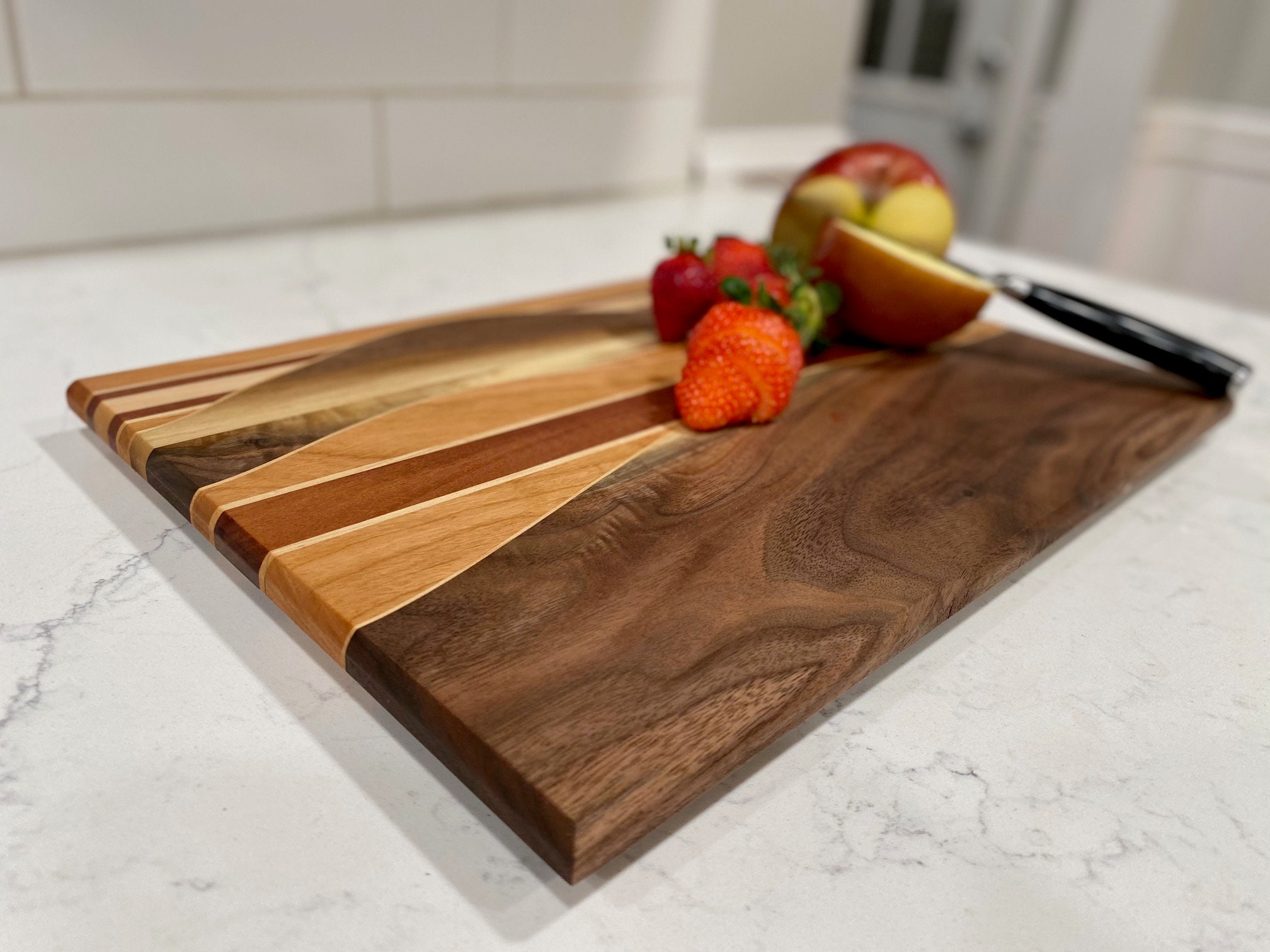 Walnut Hardood woven Cutting Board Maple Purple Heart Etsy