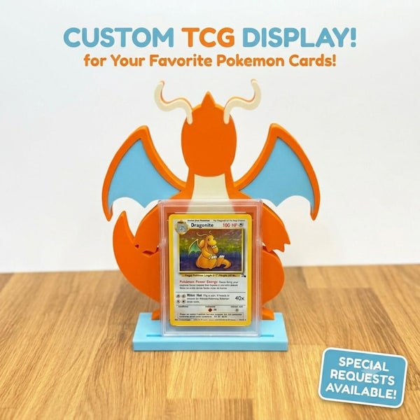 Custom Pokemon card display stand you pick! Gamer Gift TCG