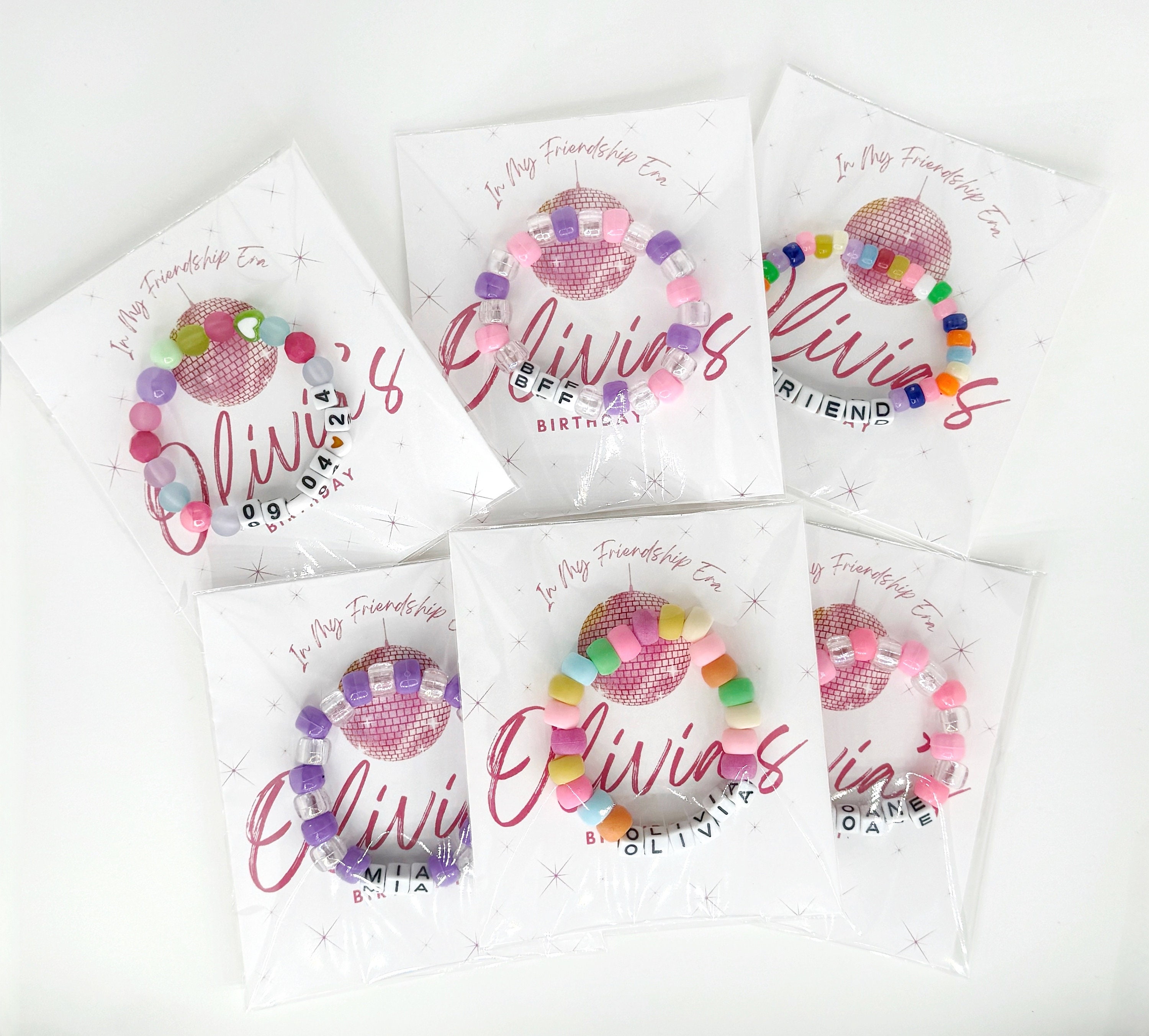 Friendship Bracelet Party Favors, Birthday party favor friendship bracelets, Bachelorette Party Favor Bracelets, Swiftie Bachelorette inspir