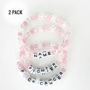 Breast Cancer Beaded Bracelet, Cancer Survivor Gift, Cancer Support Bracelet, Breast Cancer Awareness Bracelet, Breast Cancer Support Gift