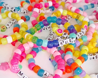 Custom Kandi Bracelets, Personalized Scene Rave bracelets, Custom concert bracelets, Music Festival Bracelets, colorful festival jewelry
